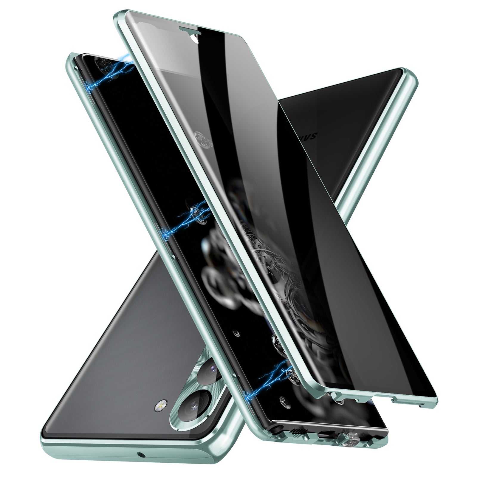 For Samsung Galaxy S23 Anti-peep Phone Back Cover Single-Sided Tempered Glass PC Panel Shockproof Phone Case with Safety Buckle and Magnetic Adsorption Metal Frame For Samsung Galaxy S23 Anti-peep Phone Back Cover Single-Sided Tempered Glass PC Panel Shockproof Phone Case with Safety Buckle and Magnetic Adsorption Metal Frame